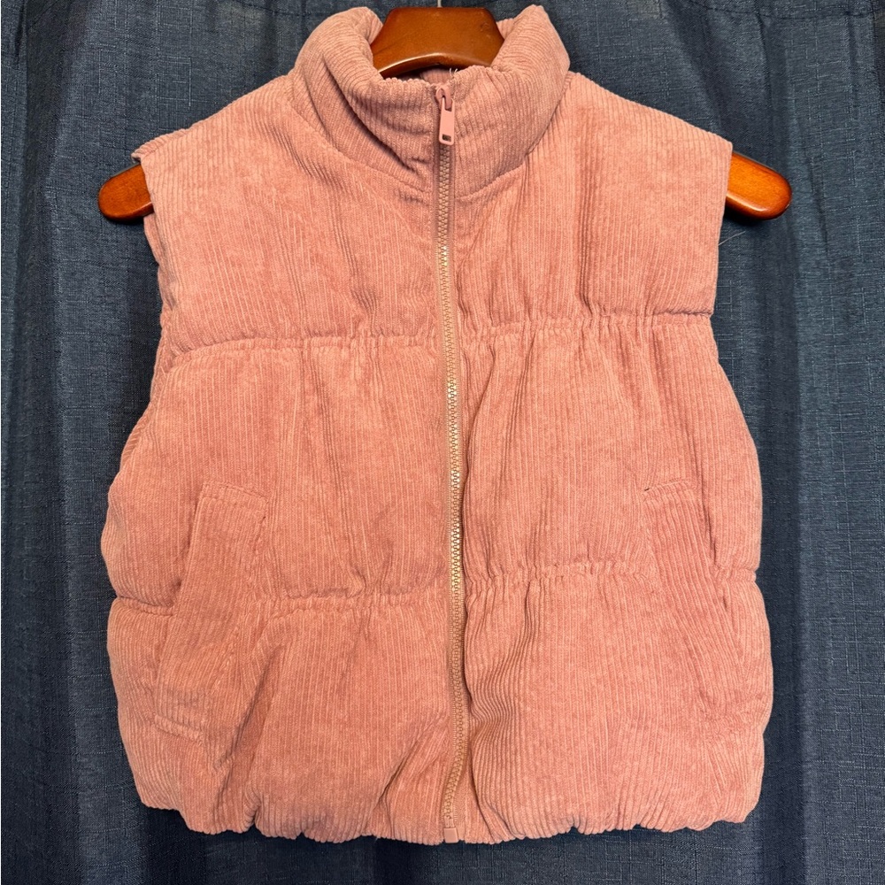 NWOT Cozy Pink Corduroy Puffer Vest